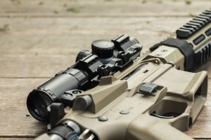 Detailed picture of a gun and how to install a scope. 